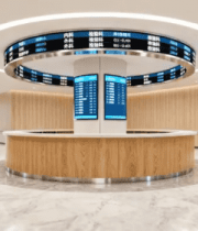 医院大厅环形导诊台与显示屏5384#横屏 