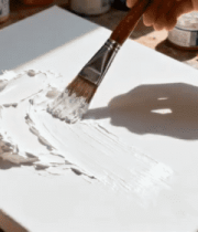 艺术家画板上用画笔涂抹颜料3832#横屏 