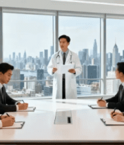 医生在会议室向商务人士讲解1594#横屏 