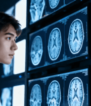 医生查看脑部影像素材2107#横屏 