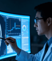 医生查看脑部影像(1)5296#横屏 