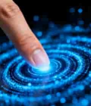  手指触碰蓝色粒子光效画面1584#横屏 	 -