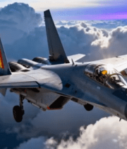 战斗机高空飞行画面(2)804#横屏 