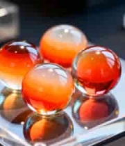  透明平台上的彩色玻璃球1475#横屏 	 