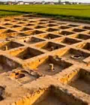  田野中古代遗址发掘现场2074#横屏 	 