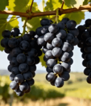 枝头成串紫葡萄特写3795#横屏 