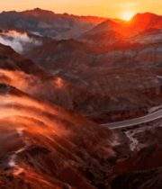 张掖七彩丹霞日出风光2870#横屏 