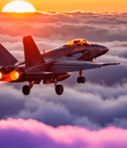 战斗机云端飞行画面638#横屏 