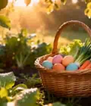  田园菜篮鸡蛋蔬菜晨光素材2043#横屏 	 - 