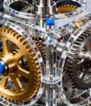  透明机械齿轮装置特写1926#横屏 	 