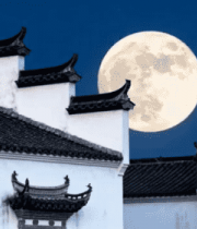 月夜下的徽派古建筑5507#横屏 