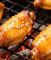  炭火烤制鸡翅特写素材1394#横屏 	 