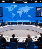 圆桌会议场景商务人士讨论2119#横屏 