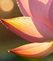  特写粉色带水珠荷花2997#横屏 	 