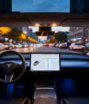  特斯拉汽车内视角城市道路景象2139#横屏 	 - 