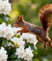  松鼠在花丛中跳跃的素材1969#横屏 	 