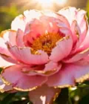  特写粉色金边牡丹花素材1471#横屏 	 - 