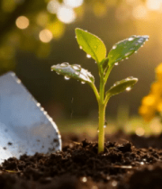 幼苗与铲子的农业场景素材1089#横屏 