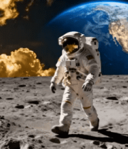 宇航员在月球表面行走画面5080#横屏 