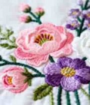  手工刺绣花卉素材2618#横屏 	 