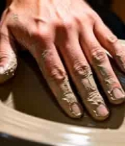  手工陶器制作手部特写693#横屏 	 - 