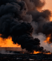 野外大火浓烟升腾场景素材1708#横屏 