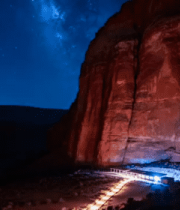 夜空下的红色岩石景观2970#横屏 