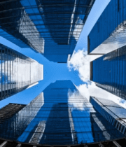 仰视拍摄城市高楼大厦(1)682#横屏 