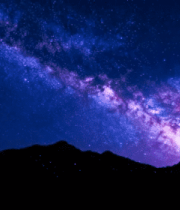 夜空下山脉与璀璨星空景象1427#横屏 