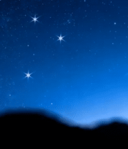 夜空繁星与远山景色4223#横屏 