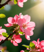 光下绽放的粉色花朵(1)3706#横屏 