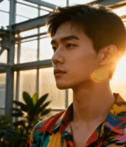 阳光男子温室侧影4436#横屏 