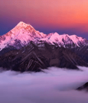 雪山云海日落自然风光2301#横屏 