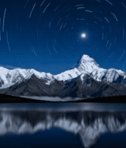 雪山夜空星轨自然风光素材1841#横屏 