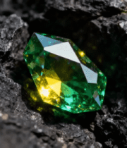 岩石上的绿色宝石特写2560#横屏 