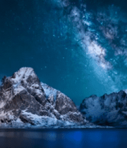 雪山夜空下的银河美景4061#横屏 