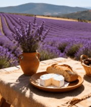 薰衣草田中的野餐场景3542#横屏 