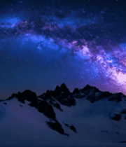 雪山夜空璀璨星空景象5538#横屏 