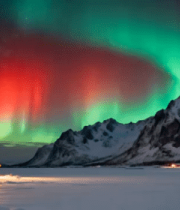 雪山下极光夜景5300#横屏 