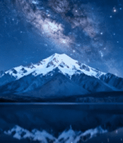 雪山星空湖面夜景2334#横屏 