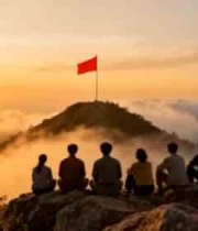  山顶众人赏日出云海景观2106#横屏 	 