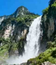  山间瀑布自然风光2853#横屏 	 