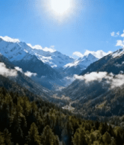 雪山森林自然风光全景4121#横屏 