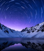 雪山星空湖面夜景(1)4931#横屏 