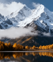 雪山森林雪景自然风光947#横屏 