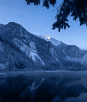 雪山森林湖泊自然风光(1)1724#横屏 