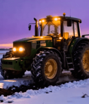 雪地中作业的拖拉机3602#横屏 