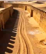  沙漠中古老城墙俯瞰471#横屏 	 