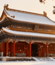 雪后古建筑中式建筑景观2554#横屏 