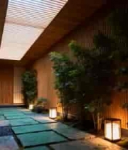  中式庭院绿植石板路通道1112#横屏 	 -